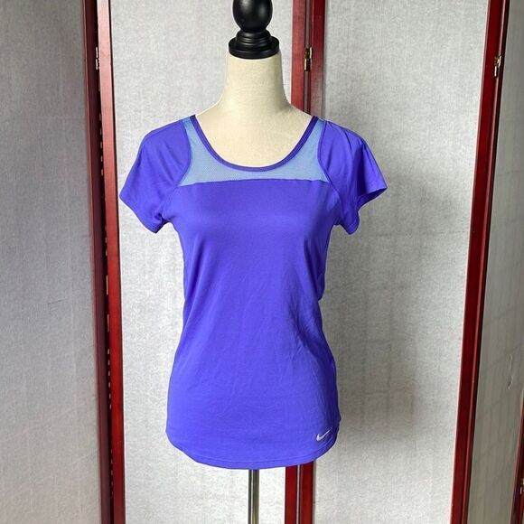Nike Dri-Fit Purple Athletic Tee with Mesh Accents (Size: Small) - Picture 2 of 11